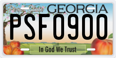 GA license plate PSF0900