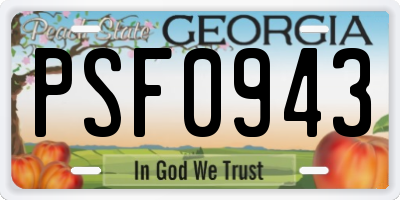 GA license plate PSF0943