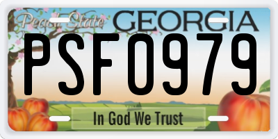 GA license plate PSF0979