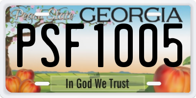 GA license plate PSF1005