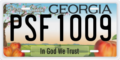 GA license plate PSF1009