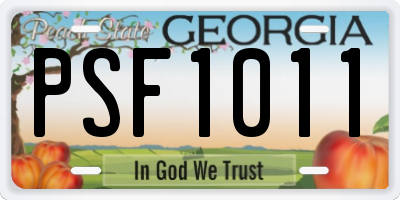 GA license plate PSF1011