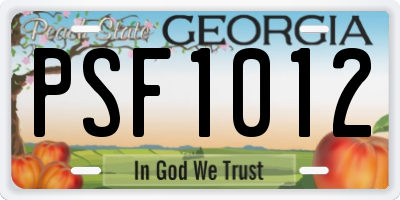 GA license plate PSF1012