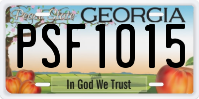 GA license plate PSF1015