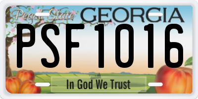 GA license plate PSF1016