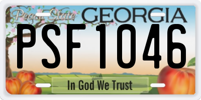 GA license plate PSF1046