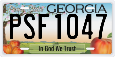 GA license plate PSF1047