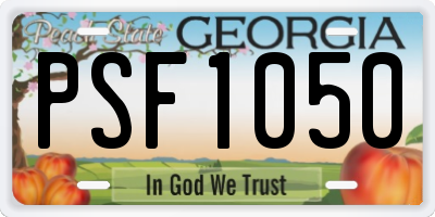 GA license plate PSF1050