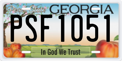 GA license plate PSF1051