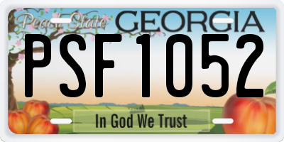 GA license plate PSF1052