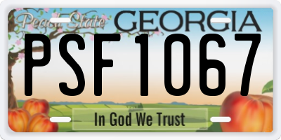 GA license plate PSF1067