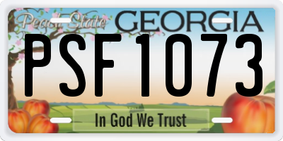 GA license plate PSF1073
