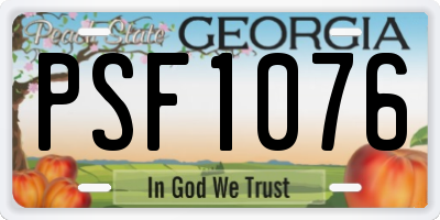 GA license plate PSF1076