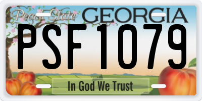 GA license plate PSF1079