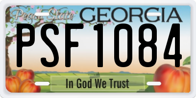 GA license plate PSF1084