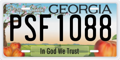 GA license plate PSF1088