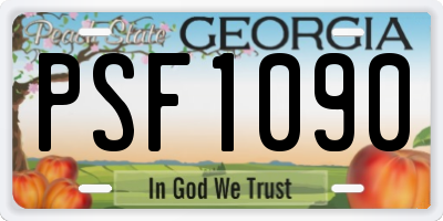 GA license plate PSF1090