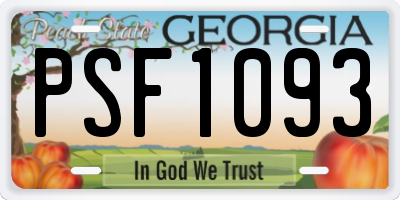 GA license plate PSF1093