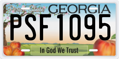 GA license plate PSF1095