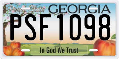 GA license plate PSF1098