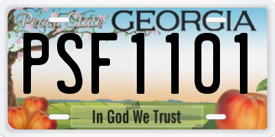 GA license plate PSF1101