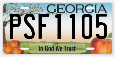 GA license plate PSF1105