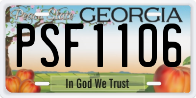 GA license plate PSF1106