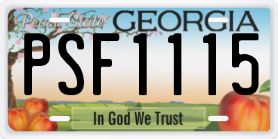 GA license plate PSF1115