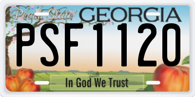 GA license plate PSF1120
