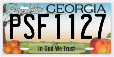 GA license plate PSF1127