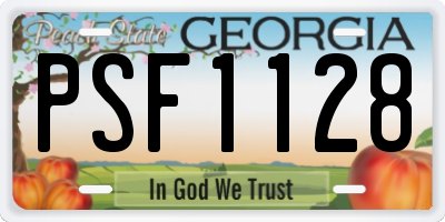 GA license plate PSF1128