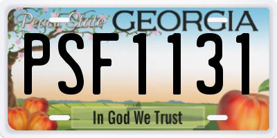 GA license plate PSF1131