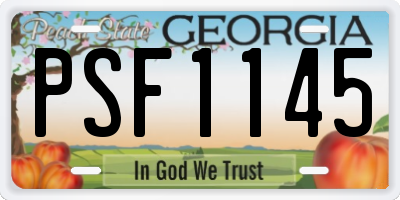 GA license plate PSF1145