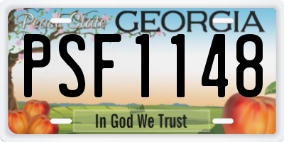 GA license plate PSF1148