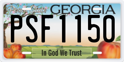GA license plate PSF1150