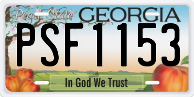 GA license plate PSF1153