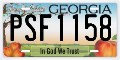 GA license plate PSF1158