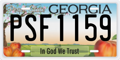 GA license plate PSF1159