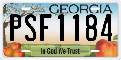 GA license plate PSF1184