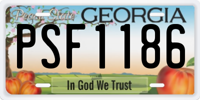 GA license plate PSF1186