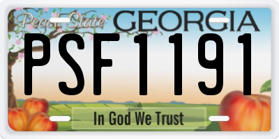 GA license plate PSF1191