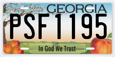 GA license plate PSF1195