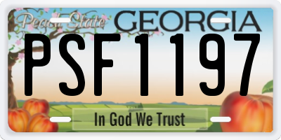 GA license plate PSF1197