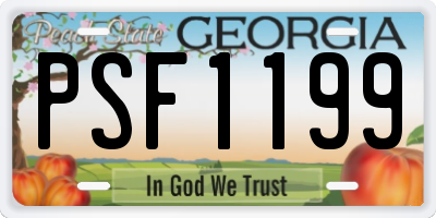 GA license plate PSF1199