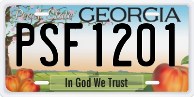 GA license plate PSF1201