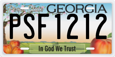 GA license plate PSF1212