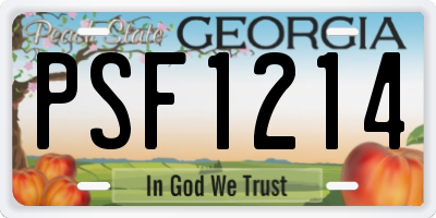 GA license plate PSF1214