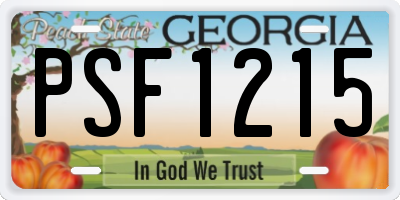 GA license plate PSF1215