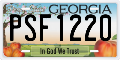 GA license plate PSF1220