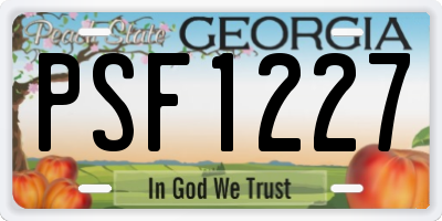 GA license plate PSF1227